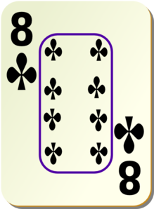 Bordered Eight Of Clubs Clip Art